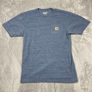 Carhartt Shirt Mens Small Blue Loose Fit Chest Pocket Short Sleeve Pullover Tee
